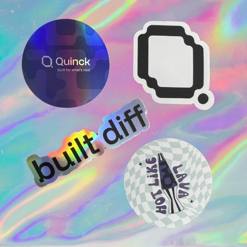 Sticker Pack — merch ufficiale Quinck Built diff, €5
